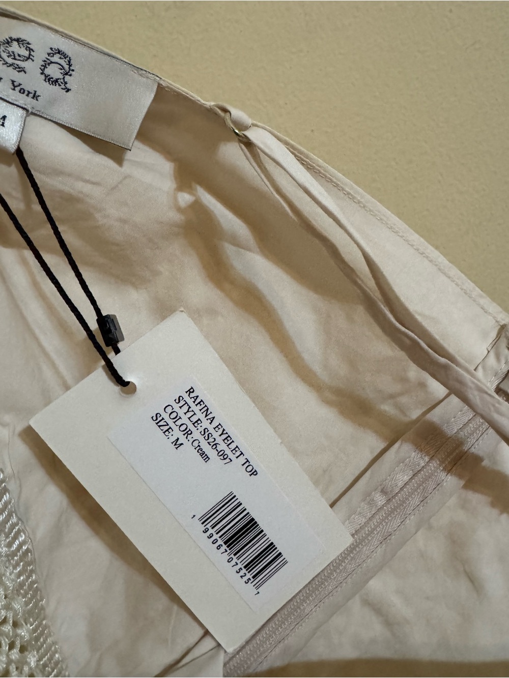 Sea New York New Rafina Eyelet Fringe Top Cream Medium - Picture 5 of 6